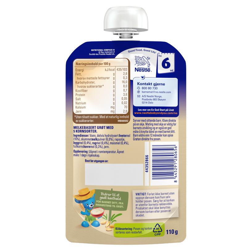 Nestlé min Grøt sovetid
