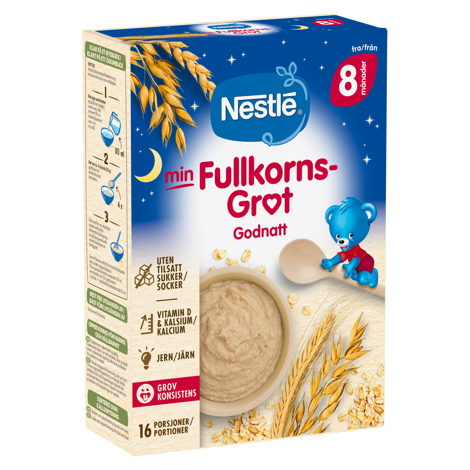 Nestlé min Fullkornsrøt Godnatt 8 måneder	