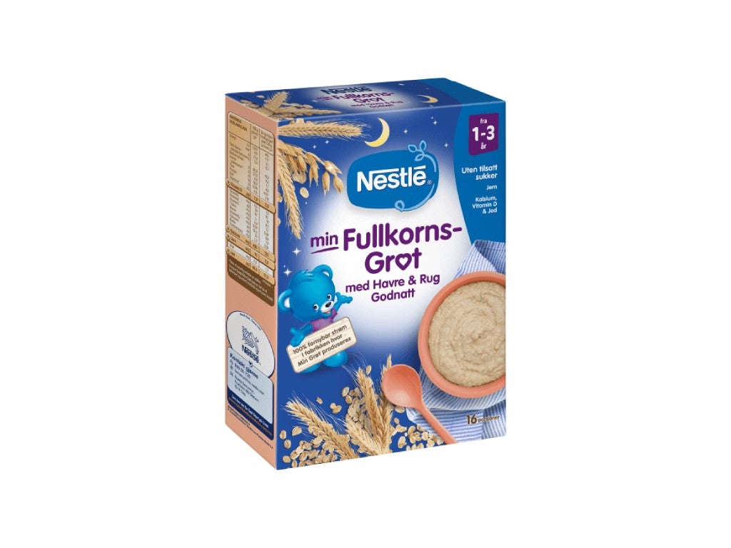 Nestlé min Fullkornsgrøt med Rugflak Godnatt fra 1 år