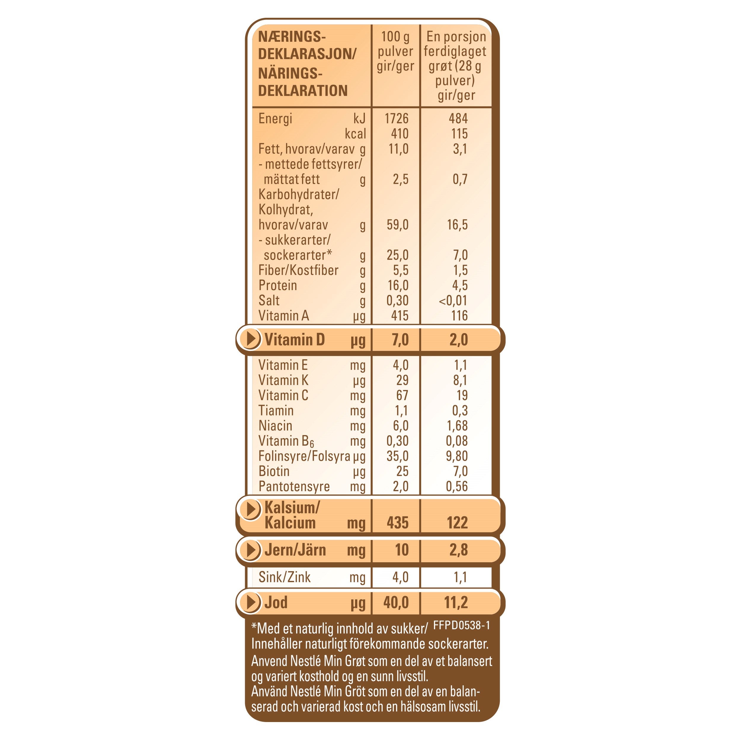 Nestlé min Fullkornsgrøt med Yoghurt & Eple