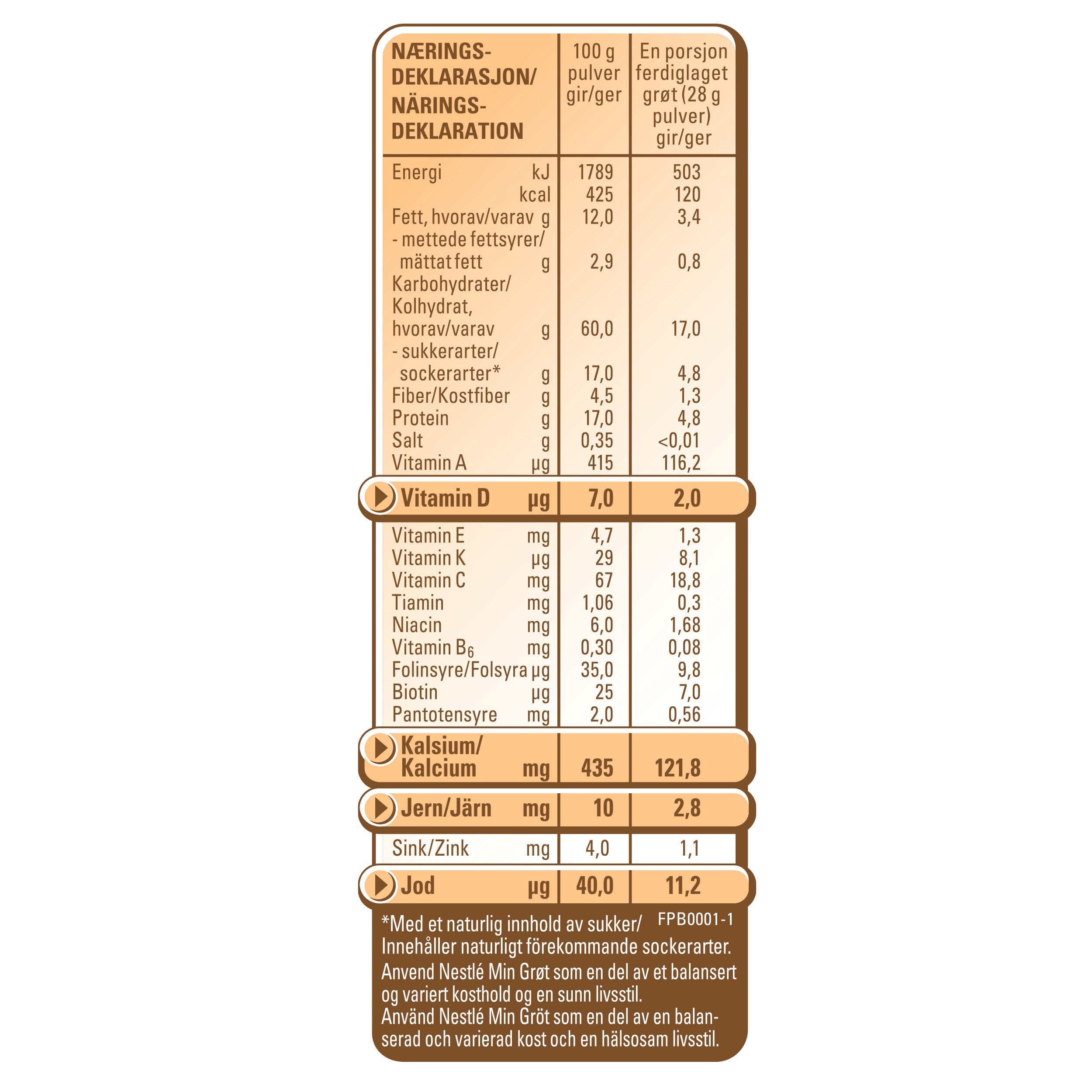 Nestlé min Havregrøt Godnatt fra 6 måneder