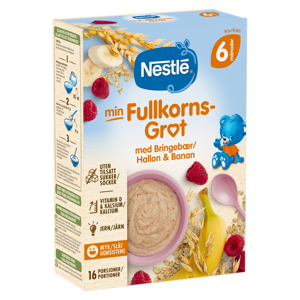Nestlé min Fullkornsgrøt med Bringebær og Banan