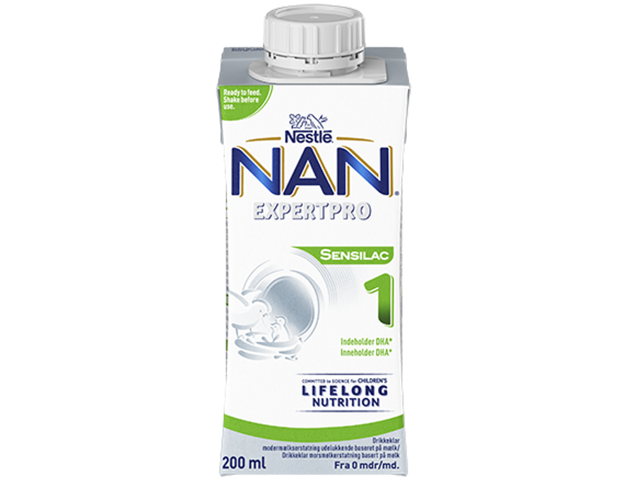 Nestlé NAN EXPERTPRO SENSILAC 1 drikkeklar morsmelkerstatning 200ml tetra front