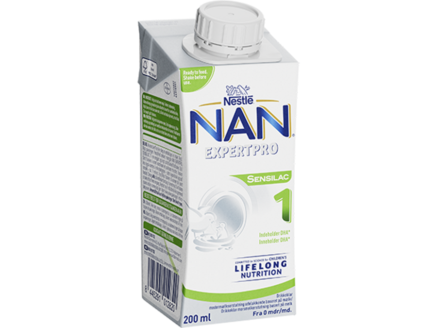 Nestlé NAN EXPERTPRO SENSILAC 1 drikkeklar morsmelkerstatning 200ml tetra left