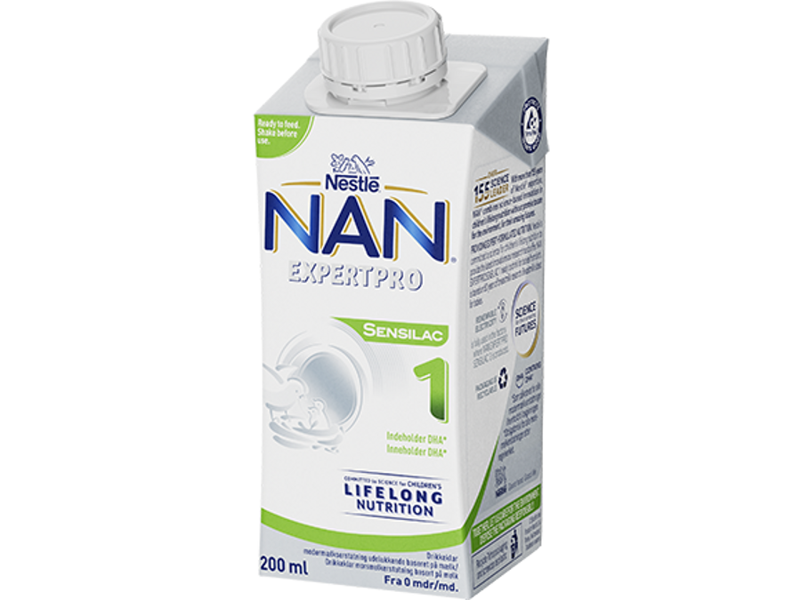 Nestlé NAN EXPERTPRO SENSILAC 1 drikkeklar morsmelkerstatning 200ml tetra right