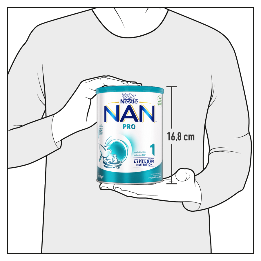 Nestlé NAN PRO 1 pulver 800g boks. size