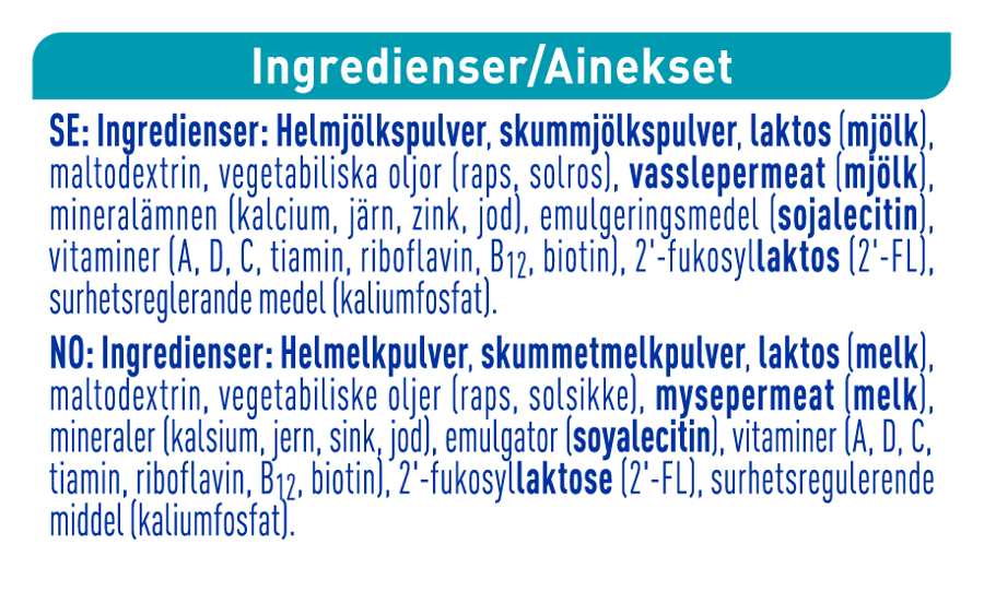 Nestlé NAN PRO 4,  melkedrikk for småbarn 800g boks Ingredienser