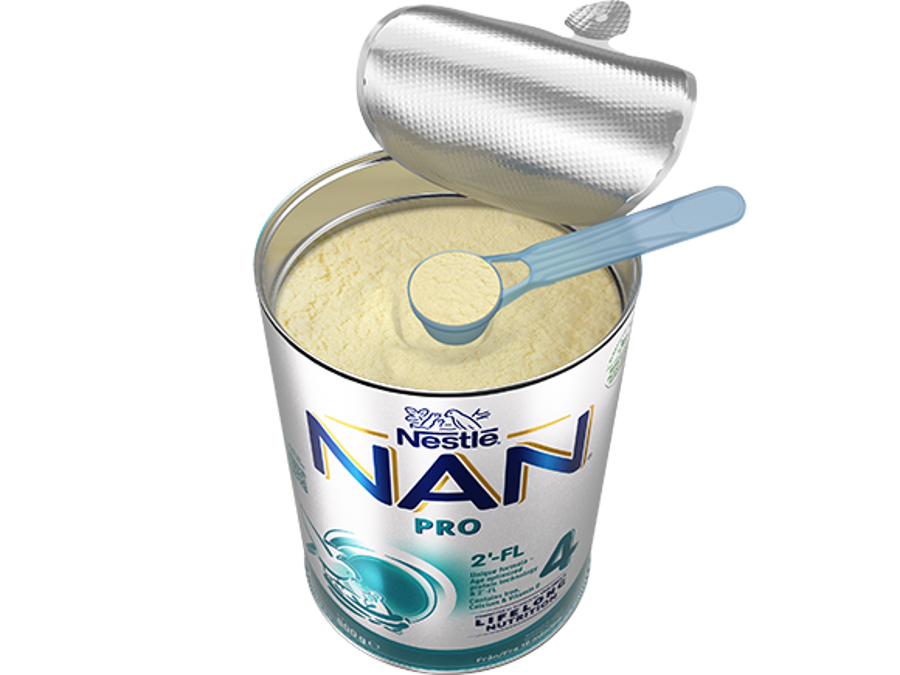 Nestlé NAN PRO 4,  melkedrikk for småbarn 800g boks open 2
