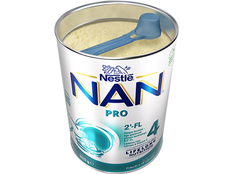 Nestlé NAN PRO 4,  melkedrikk for småbarn 800g boks open 3