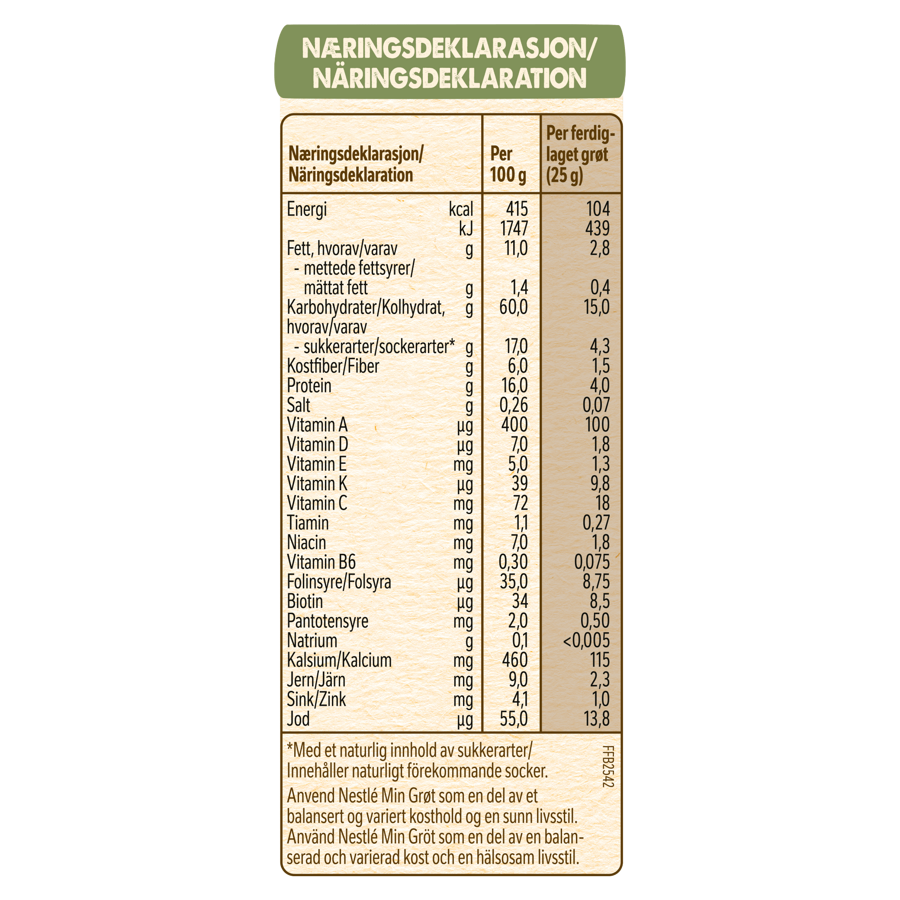 Nestlé min Fullkornsgrøt med Pære og Banan