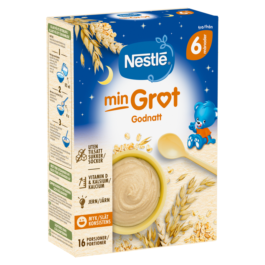 Nestlé min Fullkornsgrøt godnatt 6mnd