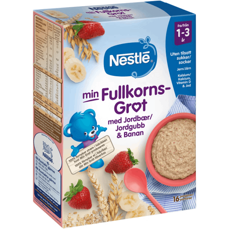 Nestlé min Fullkornsgrøt med Jordbær & Banan - Fra 1 år