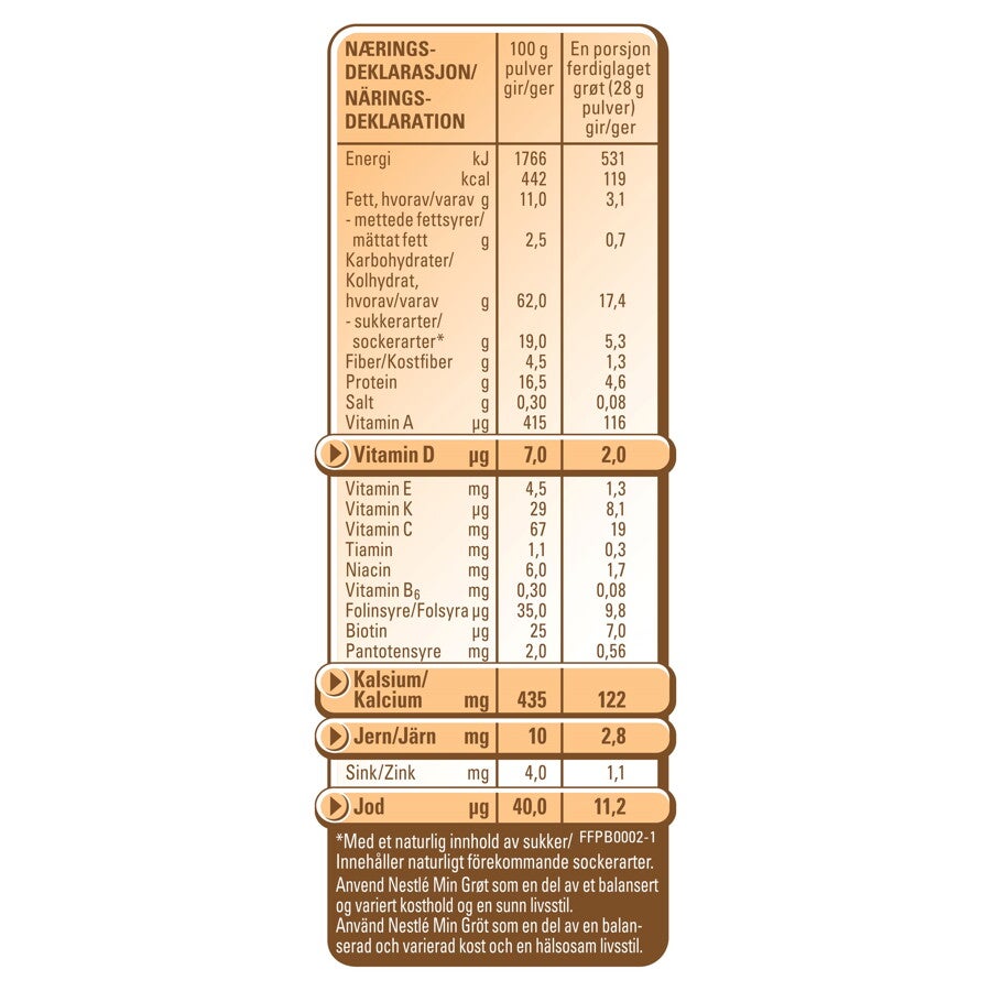 Nestlé min Fullkornsgrøt med Sviske Eple