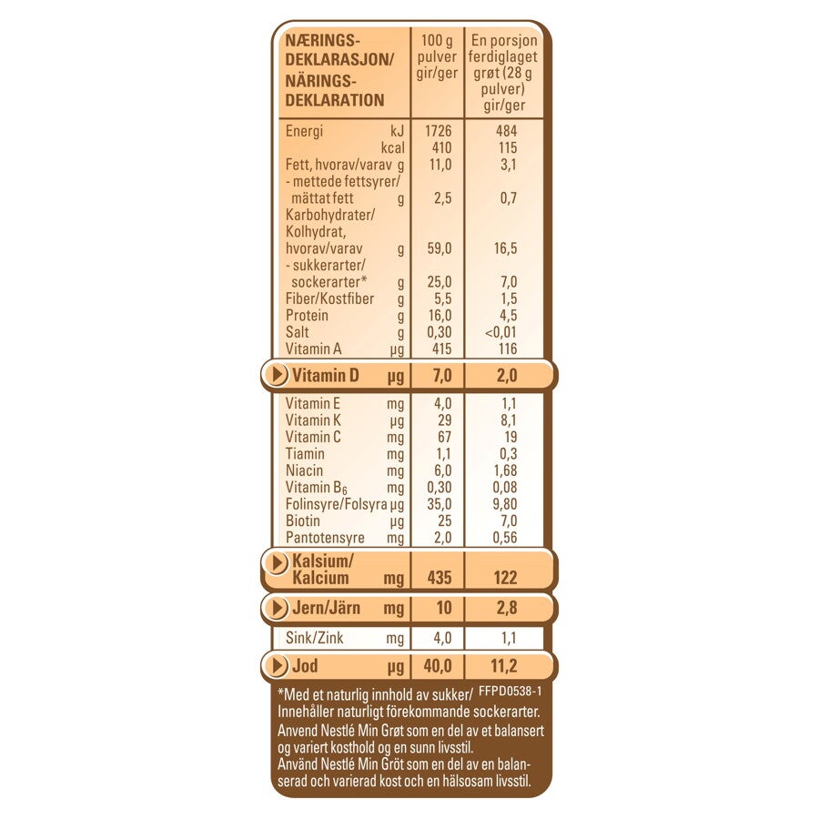 Nestlé min Fullkornsgrøt med Yoghurt & Eple