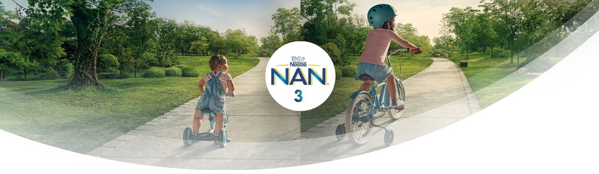 NAN PRO 3 barn på sykkel i 2 års alder NAN PRO 3 barn på sykkel i 2 års alder
